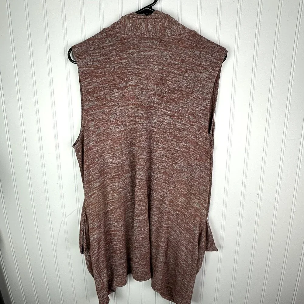 LOGO Lori Goldstein Sleeveless Cardigan Spacedye Drape Front‎ size Large